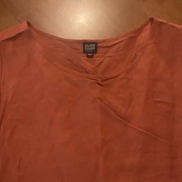 Eileen Fisher Woman Women’s Linen Silk Burnt Orange Sleeveless Top 3X Minimalist - Picture 2 of 6